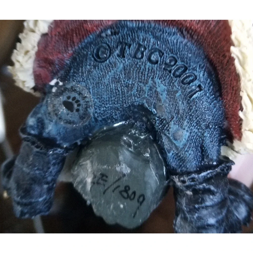 Santa Teddy Bear Ceramic Ornament (2001 The Bear Company)